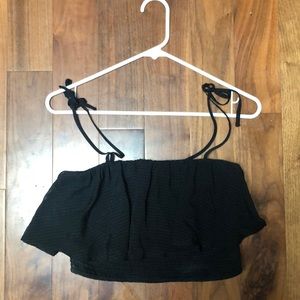 Abercrombie & Fitch Crop Top with Flowy Overlay